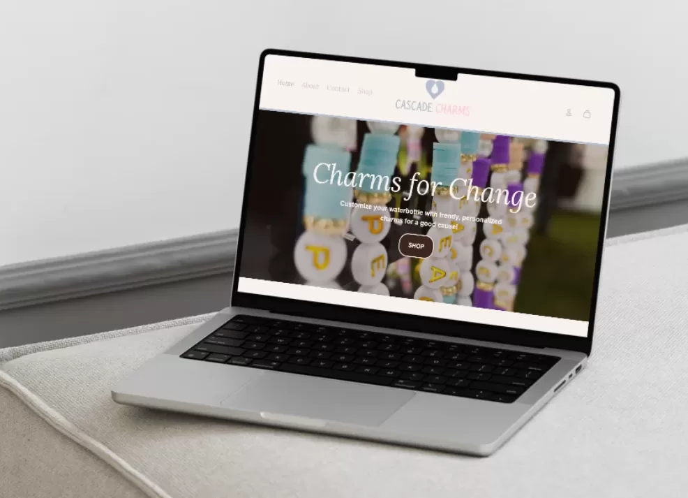 Portfolio Mockup Website Cascade Charms